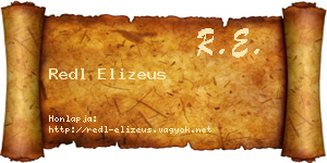 Redl Elizeus névjegykártya